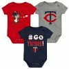 Outerstuff Infant Navy/Red/Gray Minnesota Twins Born To Win 3-Pack Bodysuit Set -Outerstuff shop unnamed file 10015