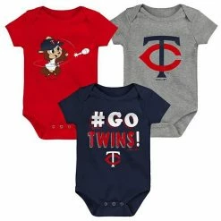 Outerstuff Infant Navy/Red/Gray Minnesota Twins Born To Win 3-Pack Bodysuit Set -Outerstuff shop unnamed file 10016