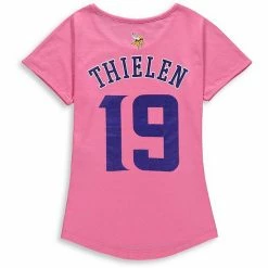 Outerstuff Girls Youth Adam Thielen Pink Minnesota Vikings Dolman Mainliner Name & Number T-Shirt -Outerstuff shop unnamed file 10024