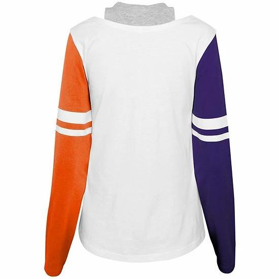 Outerstuff Girls Youth White Clemson Tigers Twofer Long Sleeve T-Shirt 6 Outerstuff Girls Youth White Clemson Tigers Twofer Long Sleeve T-Shirt - Image 4