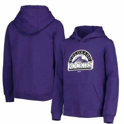 Outerstuff Youth Purple Colorado Rockies Primary Team Logo Pullover Hoodie