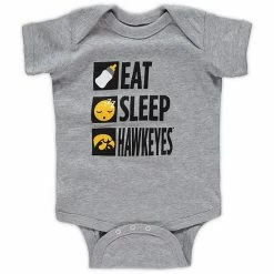 Outerstuff Infant Heathered Gray Iowa Hawkeyes Daily Agenda Creeper