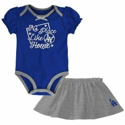 Outerstuff Girls Newborn & Infant Royal/Heathered Gray Los Angeles Dodgers Outfielder Bodysuit & Skirt Set