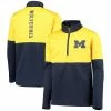 Outerstuff Youth Navy Michigan Wolverines Quick Snap Spine Print Quarter-Zip Jacket
