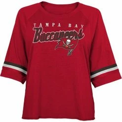 Outerstuff Juniors Red Tampa Bay Buccaneers Burnout Raglan Half-Sleeve T-Shirt
