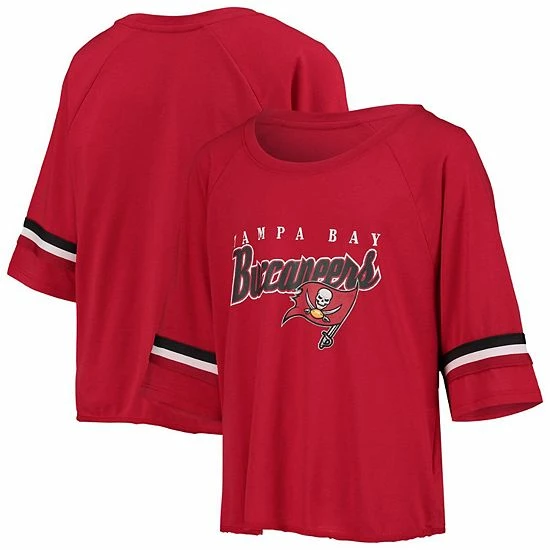 Outerstuff Juniors Red Tampa Bay Buccaneers Burnout Raglan Half-Sleeve T-Shirt 4 Outerstuff Juniors Red Tampa Bay Buccaneers Burnout Raglan Half-Sleeve T-Shirt - Image 2