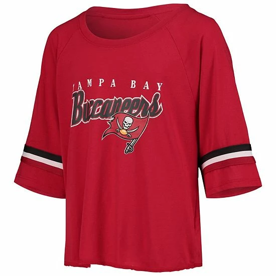 Outerstuff Juniors Red Tampa Bay Buccaneers Burnout Raglan Half-Sleeve T-Shirt 5 Outerstuff Juniors Red Tampa Bay Buccaneers Burnout Raglan Half-Sleeve T-Shirt - Image 3