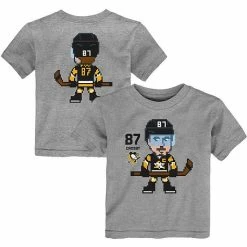 Outerstuff Toddler Sidney Crosby Heathered Gray Pittsburgh Penguins Pixel Player T-Shirt
