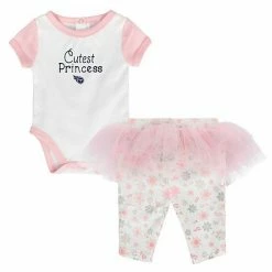 Outerstuff Girls Newborn & Infant White/Pink Tennessee Titans Lil' Princess Bodysuit And Tutu Leggings Set