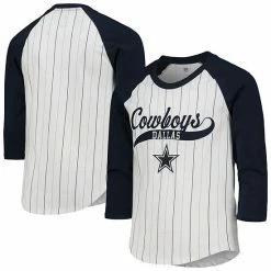 Outerstuff Girls Youth White/Navy Dallas Cowboys Wannabe A Winner Raglan 3/4-Sleeve T-Shirt