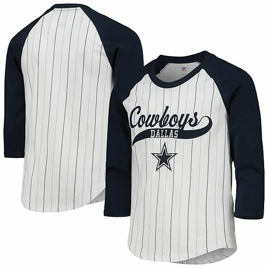 Outerstuff Girls Youth White/Navy Dallas Cowboys Wannabe A Winner Raglan 3/4-Sleeve T-Shirt 3 Outerstuff Girls Youth White/Navy Dallas Cowboys Wannabe A Winner Raglan 3/4-Sleeve T-Shirt