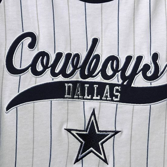 Outerstuff Girls Youth White/Navy Dallas Cowboys Wannabe A Winner Raglan 3/4-Sleeve T-Shirt 6 Outerstuff Girls Youth White/Navy Dallas Cowboys Wannabe A Winner Raglan 3/4-Sleeve T-Shirt - Image 4
