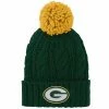 Outerstuff Girls Youth Green Green Bay Packers Team Cable Cuffed Knit Hat With Pom -Outerstuff shop unnamed file 1026