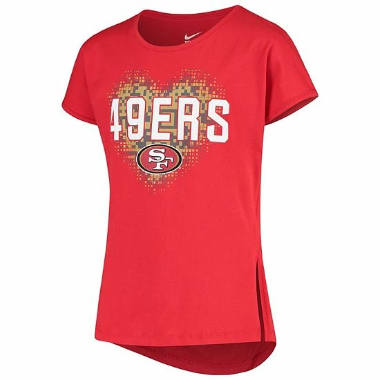 Outerstuff Girls Youth Scarlet San Francisco 49ers Pixel Heart T-Shirt 5 Outerstuff Girls Youth Scarlet San Francisco 49ers Pixel Heart T-Shirt - Image 3