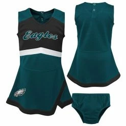 Outerstuff Girls Toddler Midnight Green/Black Philadelphia Eagles Cheer Captain Jumper Dress
