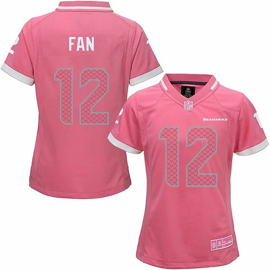 Outerstuff Girls Youth Pink Seattle Seahawks Bubble Gum Jersey 3 Outerstuff Girls Youth Pink Seattle Seahawks Bubble Gum Jersey