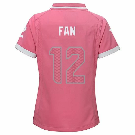 Outerstuff Girls Youth Pink Seattle Seahawks Bubble Gum Jersey 6 Outerstuff Girls Youth Pink Seattle Seahawks Bubble Gum Jersey - Image 4