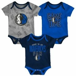 Outerstuff Infant Navy/Blue/Heathered Gray Dallas Mavericks Game Time Three-Piece Bodysuit Set