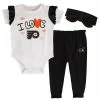 Outerstuff Girls Infant White/Black Philadelphia Flyers I Love Hockey Bodysuit Pants & Headband Set -Outerstuff shop unnamed file 10346