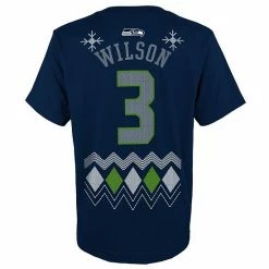 Outerstuff Youth Russell Wilson College Navy Seattle Seahawks Holiday Name & Number T-Shirt -Outerstuff shop unnamed file 10383