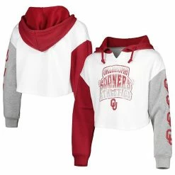 Outerstuff Girls Youth White/Crimson Oklahoma Sooners Color Run Fleece Pullover Hoodie