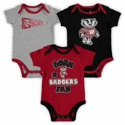 Outerstuff Newborn & Infant Red/Black/Heathered Gray Wisconsin Badgers Born A Fan Three-Piece Bodysuit Set 8 Outerstuff Newborn & Infant Red/Black/Heathered Gray Wisconsin Badgers Born A Fan Three-Piece Bodysuit Set -Outerstuff shop unnamed file 10431