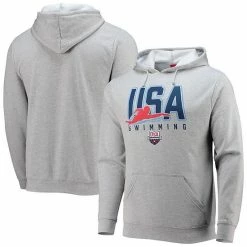 Outerstuff Men's Heathered Gray Team USA Swimming Fast Lane Pullover Hoodie