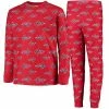 Outerstuff Youth Red Washington Capitals Allover Print Long Sleeve T-Shirt And Pants Sleep Set