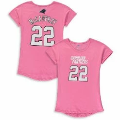 Outerstuff Girls Youth Christian McCaffrey Pink Carolina Panthers Dolman Mainliner Name & Number T-Shirt