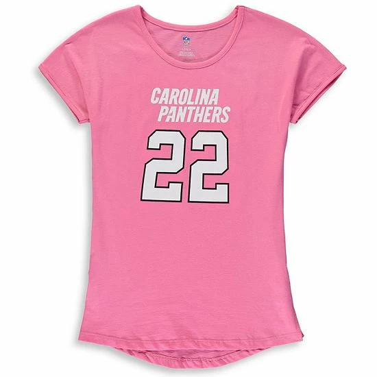Outerstuff Girls Youth Christian McCaffrey Pink Carolina Panthers Dolman Mainliner Name & Number T-Shirt 5 Outerstuff Girls Youth Christian McCaffrey Pink Carolina Panthers Dolman Mainliner Name & Number T-Shirt - Image 3