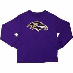 Outerstuff Baltimore Ravens Preschool Team Logo Long Sleeve T-Shirt - Purple