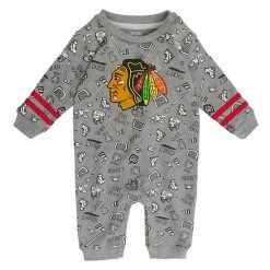 Outerstuff Infant Heathered Gray Chicago Blackhawks Gifted Player Long Sleeve Romper