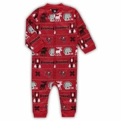 Outerstuff Newborn & Infant Red Tampa Bay Buccaneers Banded Long Sleeve Holiday Pajamas Full-Zip Jumper