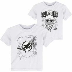 Outerstuff Toddler White Miami Dolphins Coloring Activity Two-Pack T-Shirt Set