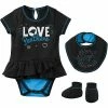 Outerstuff Girls Newborn & Infant Black Carolina Panthers Play Your Best Bodysuit Bib & Booties Set