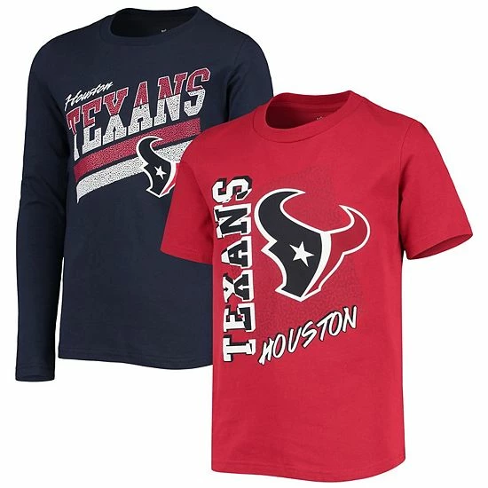 Outerstuff Youth Navy/Red Houston Texans For The Love Of The Game T-Shirt Combo Set 3 Outerstuff Youth Navy/Red Houston Texans For The Love Of The Game T-Shirt Combo Set