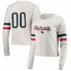 Outerstuff Juniors White New England Patriots Carli Crop Long Sleeve T-Shirt