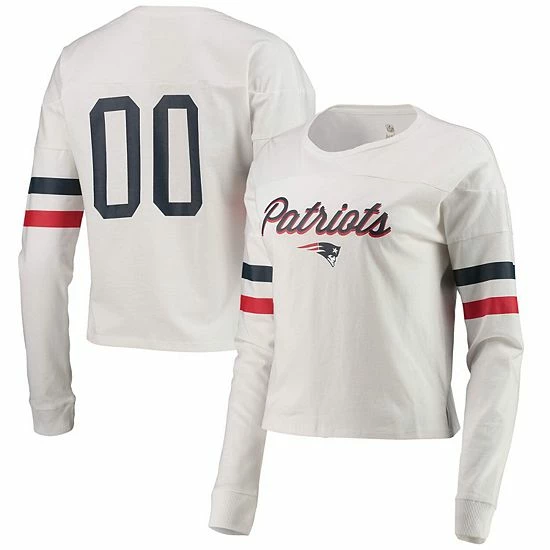 Outerstuff Juniors White New England Patriots Carli Crop Long Sleeve T-Shirt 3 Outerstuff Juniors White New England Patriots Carli Crop Long Sleeve T-Shirt