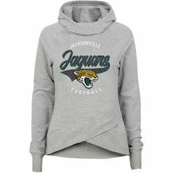 Outerstuff Girls Youth Heathered Gray Jacksonville Jaguars Bossy Funnel Neck Pullover Hoodie