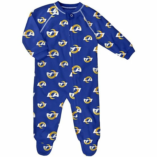 Outerstuff Infant Royal Los Angeles Rams Raglan Full-Zip Sleeper 3 Outerstuff Infant Royal Los Angeles Rams Raglan Full-Zip Sleeper