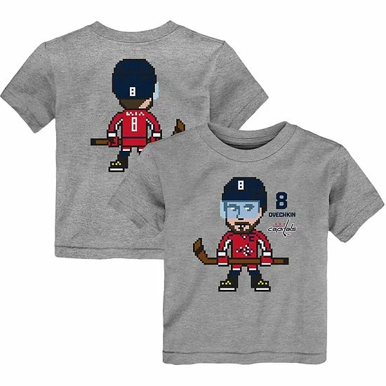 Outerstuff Toddler Alexander Ovechkin Heathered Gray Washington Capitals Pixel Player T-Shirt 3 Outerstuff Toddler Alexander Ovechkin Heathered Gray Washington Capitals Pixel Player T-Shirt