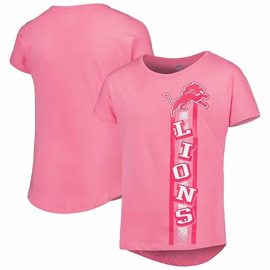 Outerstuff Girls Youth Pink Detroit Lions Fair Catch Dolman T-Shirt 3 Outerstuff Girls Youth Pink Detroit Lions Fair Catch Dolman T-Shirt