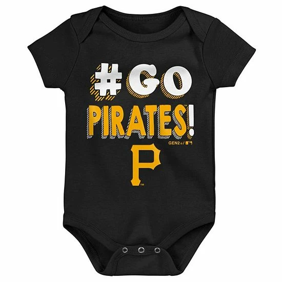 Outerstuff Newborn & Infant Black/Gold/Gray Pittsburgh Pirates Born To Win 3-Pack Bodysuit Set 5 Outerstuff Newborn & Infant Black/Gold/Gray Pittsburgh Pirates Born To Win 3-Pack Bodysuit Set - Image 3