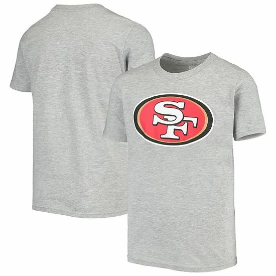 Outerstuff Youth Heathered Gray San Francisco 49ers Primary Team Logo T-Shirt 3 Outerstuff Youth Heathered Gray San Francisco 49ers Primary Team Logo T-Shirt
