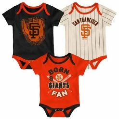 Outerstuff Infant Black/Orange/Cream San Francisco Giants 3-Pack #1 Bodysuit Set