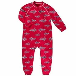 Outerstuff Toddler Red Washington Capitals Team Print Raglan Sleeve Full-Zip Jumper Pajamas