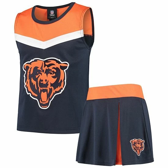 Outerstuff Youth Navy/Orange Chicago Bears Spirit Cheer Two-Piece Cheerleader Set 4 Outerstuff Youth Navy/Orange Chicago Bears Spirit Cheer Two-Piece Cheerleader Set - Image 2