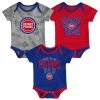 Outerstuff Newborn & Infant Blue/Red/Heathered Gray Detroit Pistons 3-Piece Trifecta Bodysuit Set -Outerstuff shop unnamed file 10791
