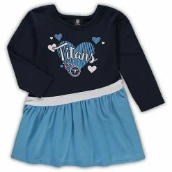 Outerstuff Girls Preschool Navy Tennessee Titans All Hearts Jersey Tri-Blend Dress