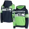 Outerstuff Youth Neon Green/College Navy Seattle Seahawks First And Goal Pullover Hoodie